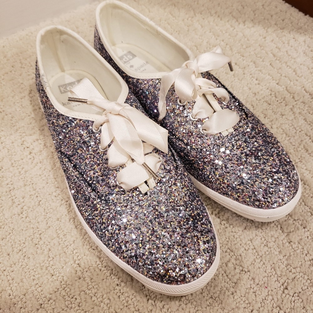 Kate Spade x Keds Crystal Silver Glitter Sneakers